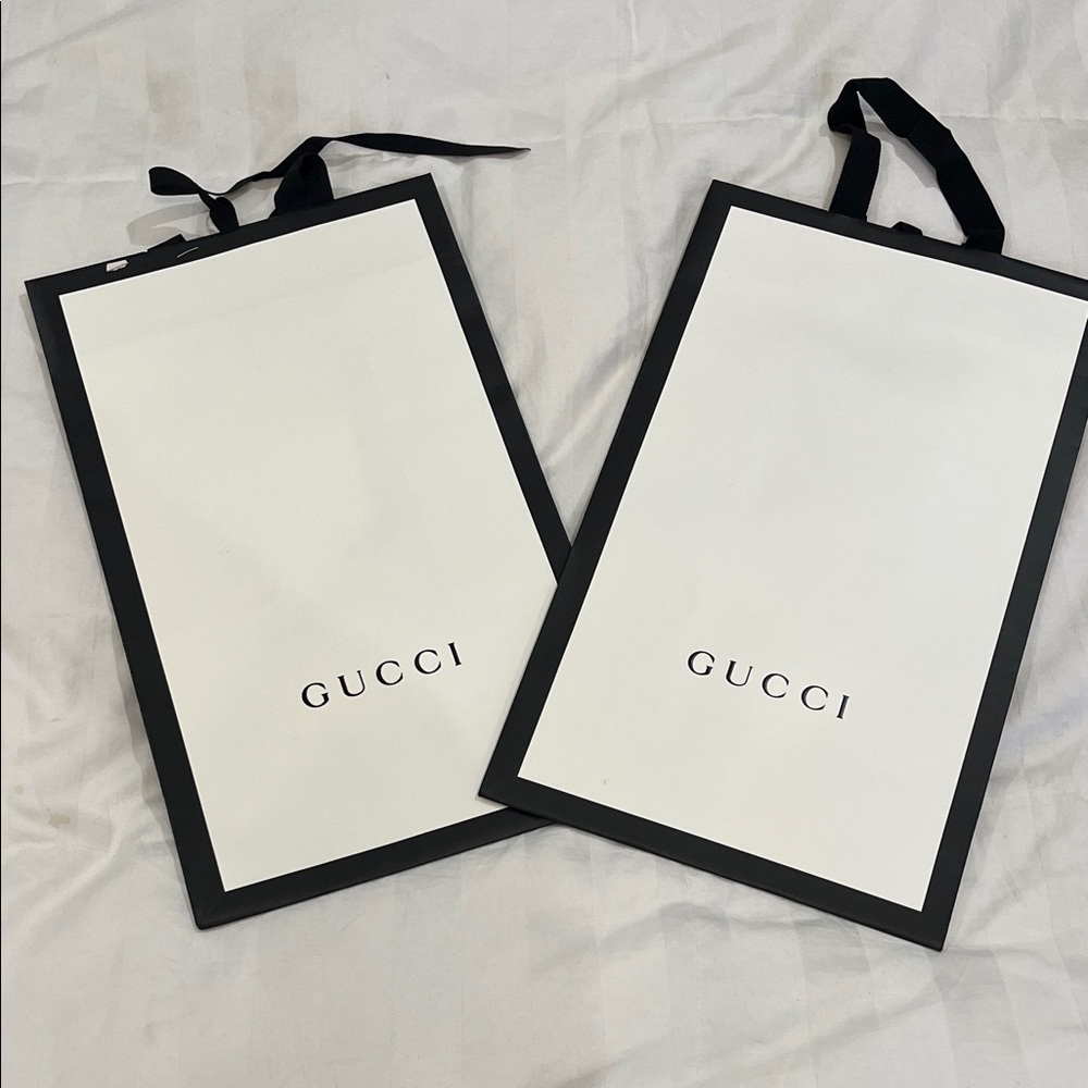 Gucci Monochrome Black & White Shopping Bags
